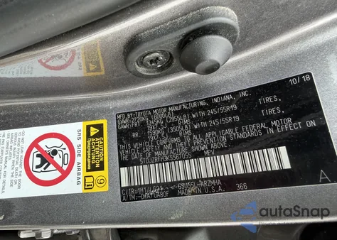 2019 Toyota Highlander Se z USA, uszkodzony, nr VIN 5TDJZRFH3KS567055